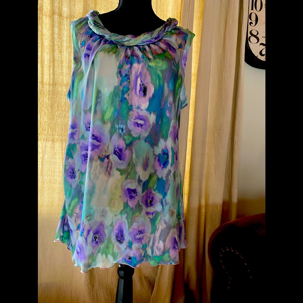 Ladies Roz & Ali 1XL stunning sleeveless blouse